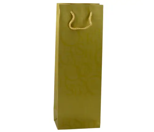 Wine Bottle Gift Bag Pattern With Inscriptions 35 x 12 x 9 cm