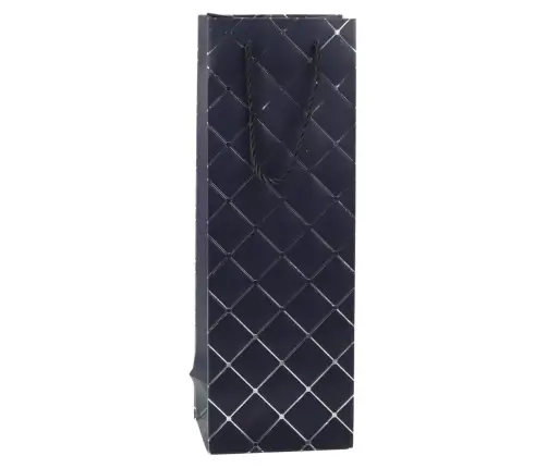 Wine Bottle Paper Gift Bag Silver Elements 35 x 12 x 9 cm