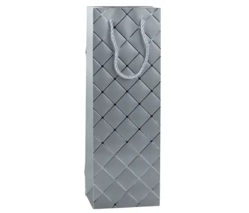 Wine Bottle Paper Gift Bag Silver Elements 35 x 12 x 9 cm