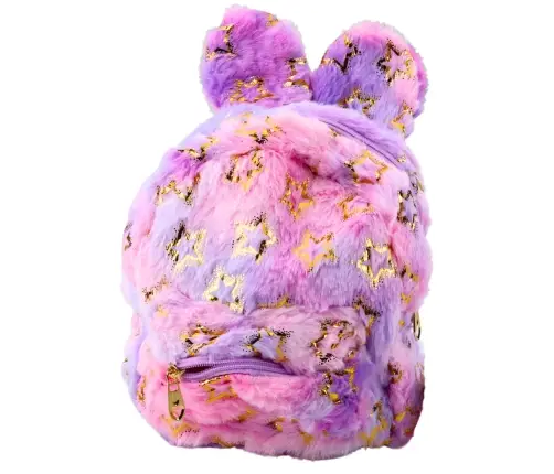 Plüschrucksack Ohren Gold Sterne Kinder Lila Rosa
