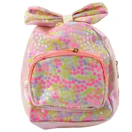 Children's Backpack With Sequins, Flowers, Bow, Light Pink, 22cm, 2.8L Children's Backpack With Sequins, Flowers, Bow, Light Pink, 22cm, 2.8L