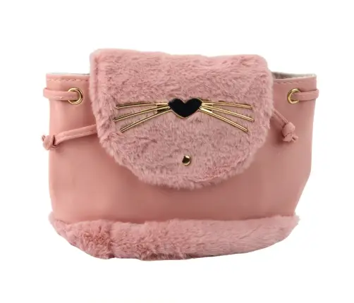 Children's Backpack Plush Ears Adjustable Strap Pink