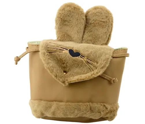 Children's Backpack Plush Ears Adjustable Strap Beige 22cm 4L