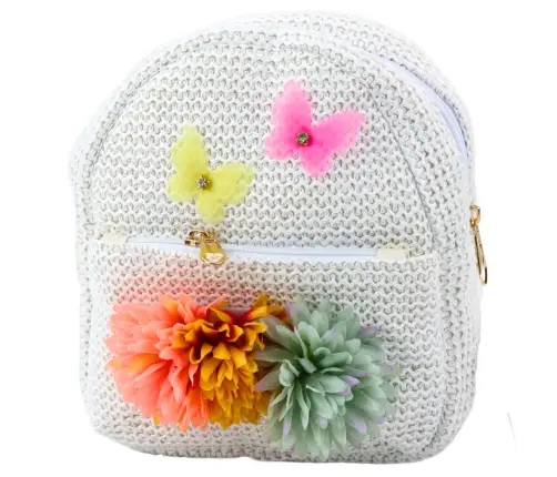 Children's Backpack Embroidered With Butterflies and Flowers 2.5L 20cm