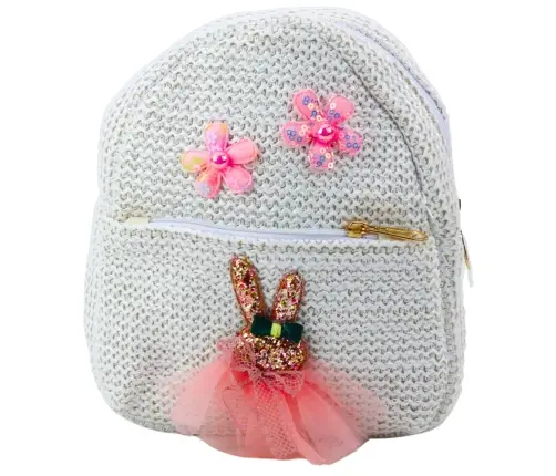 Children's Backpack Embroidered Rabbit In A Dress Flowers 2.5L 20cm