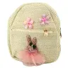 Children's Backpack Embroidered Rabbit In A Dress Flowers 2.5L 20cm