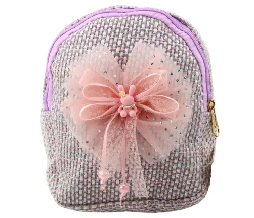 Children's Backpack Braided Bow Bunny Purple 21cm 2L