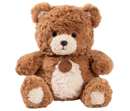 Plush Mascot Cuddly Toy Teddy Bear with Medallion Brown 25cm