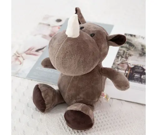 Plush Mascot Cuddly Toy Rhinoceros Brown 25cm