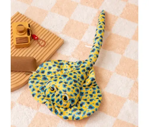 Plush Stingray Mascot Cuddly Toy Yellow Dotted 50cm Plush Stingray Mascot Cuddly Toy Yellow Dotted 50cm