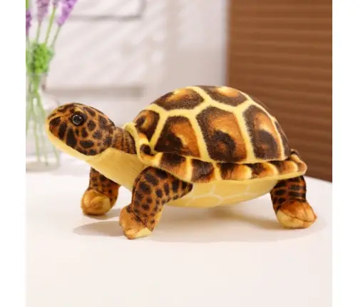Plush Turtle Mascot Cuddly Toy Plushie Brown 25cm