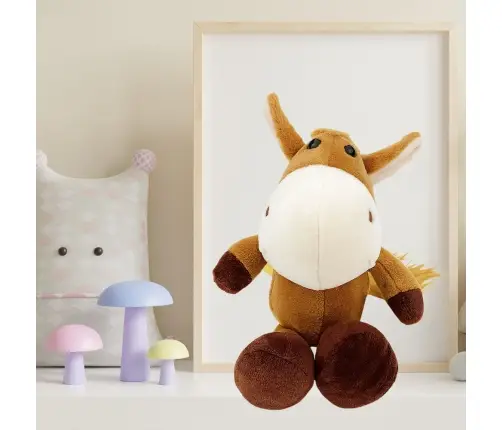 Plush Toy Horse with Suction Cup Brown 23 x 12 cm