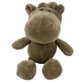 Plush Toy Hippopotamus with Suction Cup Brown 23 x 12 cm