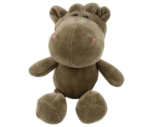 Plush Toy Hippopotamus with Suction Cup Brown 23 x 12 cm