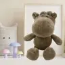 Plush Toy Hippopotamus with Suction Cup Brown 23 x 12 cm