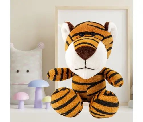 Plush Toy Tiger with Suction Cup Brown 23 x 12 cm
