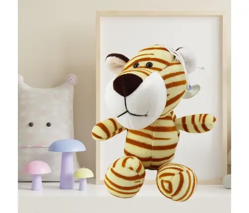 Plush Toy Tiger with Suction Cup Cream 23 x 12 cm
