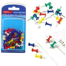 Set of colorful pins for cork boards, office and school, 50 pcs.