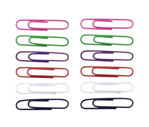 Set of Colorful Paper Clips 30mm 40pcs.