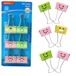 Set of Colorful Smiley Face Paper Clips 6 pcs 32mm Set of Colorful Smiley Face Paper Clips 6 pcs 32mm