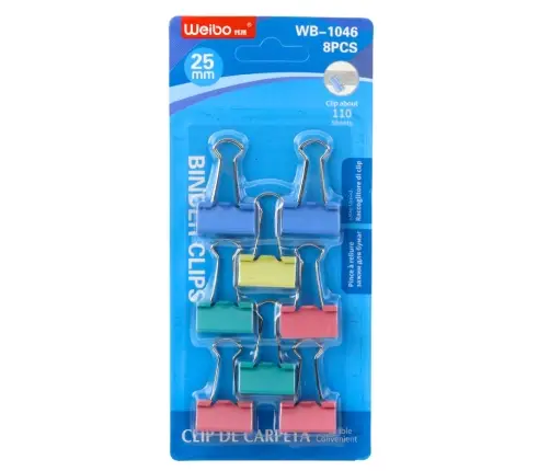 Satz mit 8 farbigen Büroklammern 25 mm
