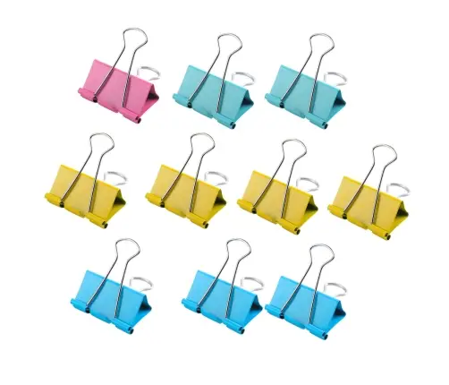 Set of 10 Colored Paper Clips 19mm