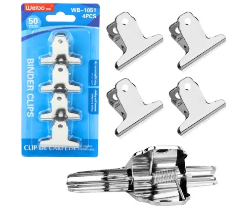 Set of 4 Metal Paper Clips 50mm