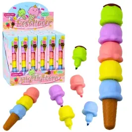 Ice Cream Cone Ice Cream Scoops Highlighters 5 Pastel Colors 18cm Ice Cream Cone Ice Cream Scoops Highlighters 5 Pastel Colors 18cm