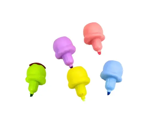 Ice Cream Cone Ice Cream Scoops Highlighters 5 Pastel Colors 18cm