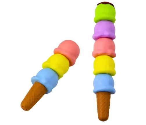 Ice Cream Cone Ice Cream Scoops Highlighters 5 Pastel Colors 18cm