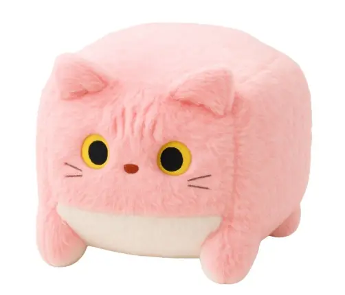 Plush Mascot Cuddly Toy Cat Cube Pink 18cm Plush Mascot Cuddly Toy Cat Cube Pink 18cm