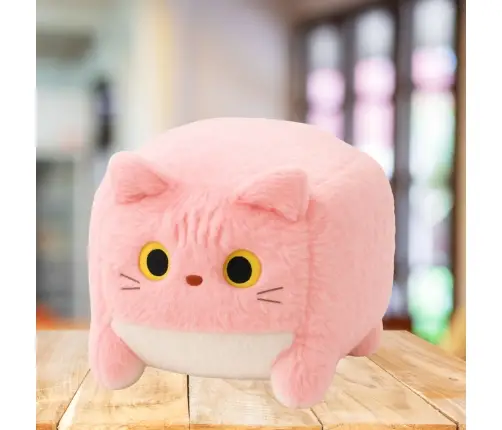 Plush Mascot Cuddly Toy Cat Cube Pink 18cm Plush Mascot Cuddly Toy Cat Cube Pink 18cm