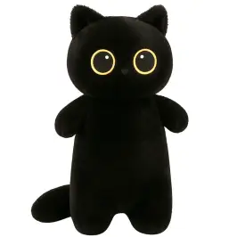 Plush Mascot Cuddly Toy Cat Black Big Eyes 65cm