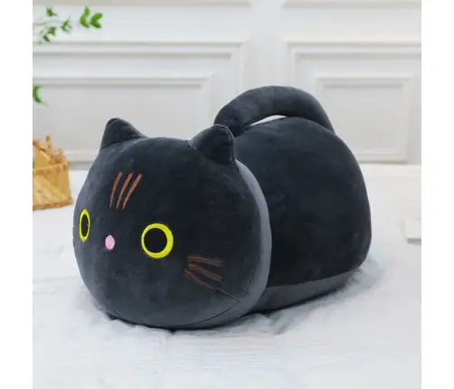 Plush Mascot Cuddly Toy Cat With Long Tail Black 40cm
