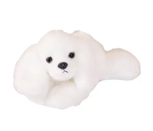 Plush Maltese Dog With Weighted Paws White 30cm