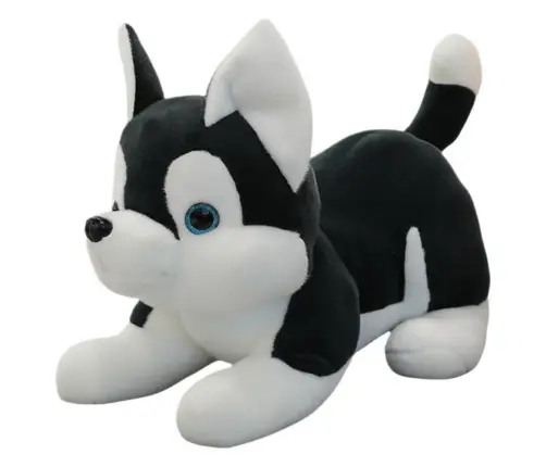 Plush Mascot Husky Dog Black and White 30cm
