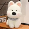 Plush Mascot Cuddly Toy Dog With Blue Scarf White 33cm Plush Mascot Cuddly Toy Dog With Blue Scarf White 33cm