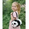 Plush Panda Bag Handles Metal Chain Black White 20cm