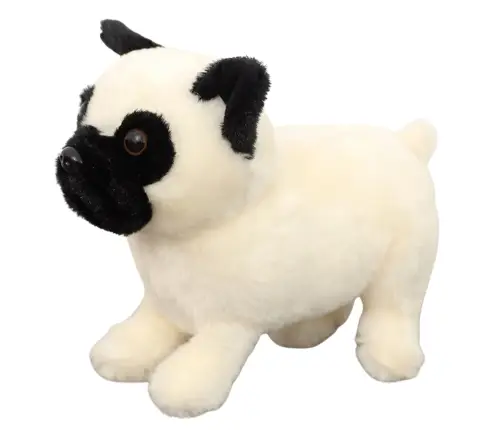 Plush Toy Cuddly Toy Pug Dog White 19cm Plush Toy Cuddly Toy Pug Dog White 19cm