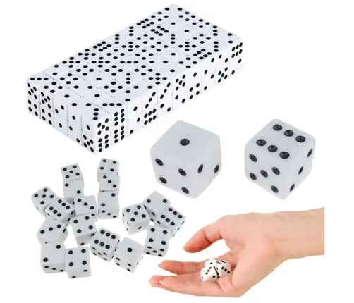 Set of Classic Dice 1-6 White 100pcs.