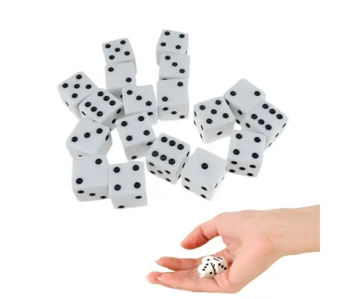 Set of Classic Dice 1-6 White 100pcs.