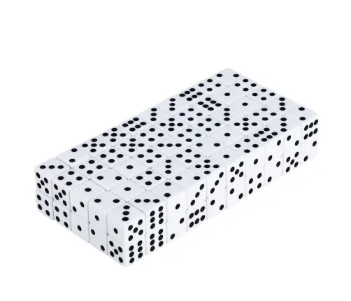 Set of Classic Dice 1-6 White 100pcs.