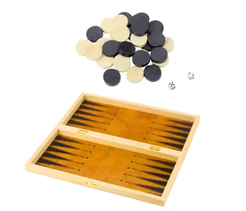Classic 3-in-1 Logic Game Chess Checkers Backgammon Wooden