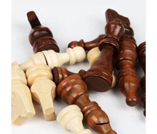 Classic 3-in-1 Logic Game Chess Checkers Backgammon Wooden
