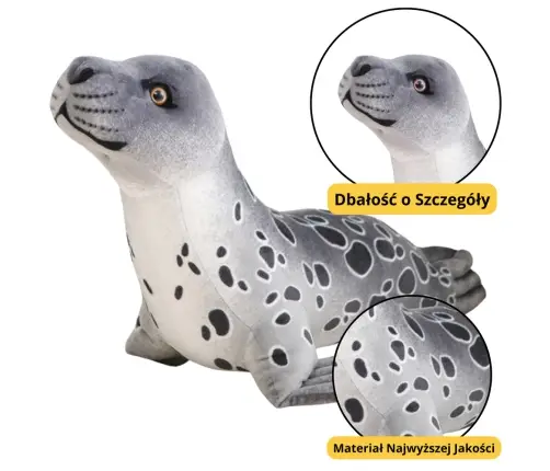 Plush Mascot Cuddly Toy Seal Gray 37cm