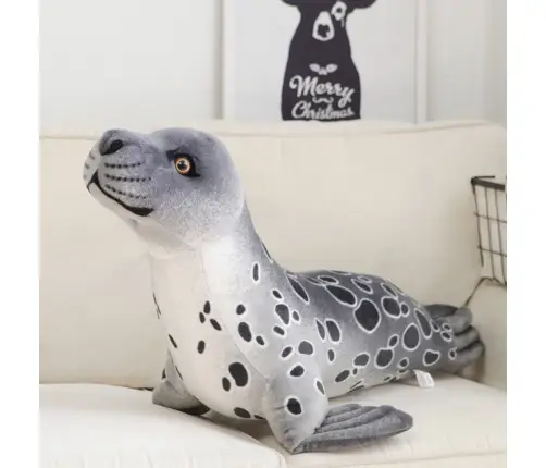 Plush Mascot Cuddly Toy Seal Gray 37cm