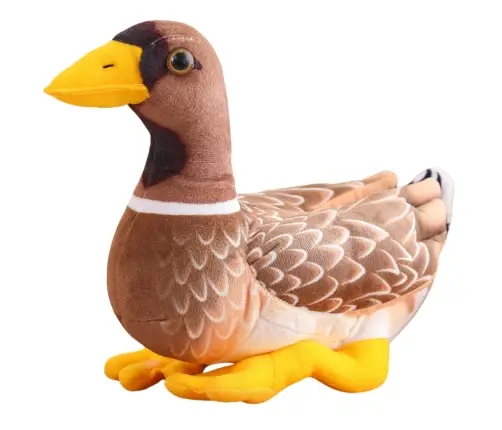 Plush Mascot Cuddly Toy Duck Brown Yellow 28cm
