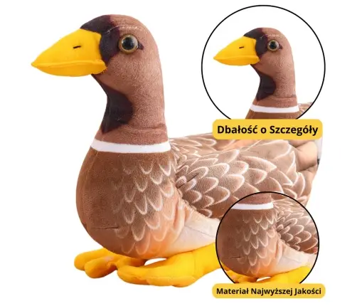 Plush Mascot Cuddly Toy Duck Brown Yellow 28cm