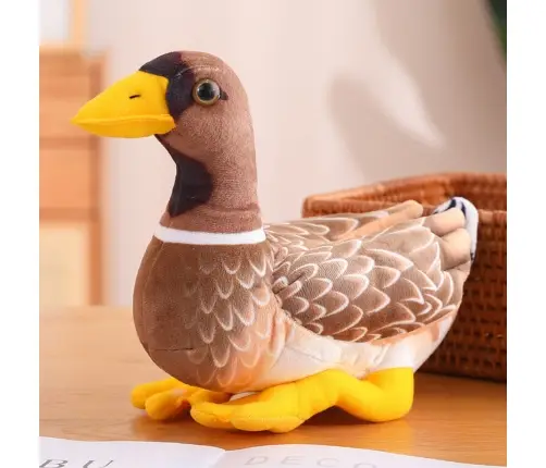 Plush Mascot Cuddly Toy Duck Brown Yellow 28cm