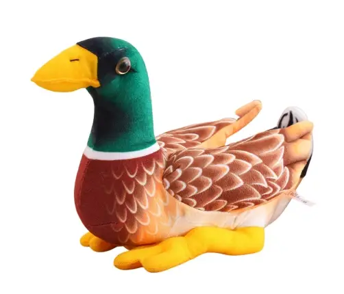 Plush Mascot Cuddly Toy Duck Brown Green 28cm Plush Mascot Cuddly Toy Duck Brown Green 28cm